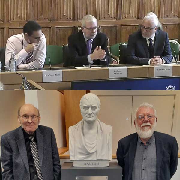 Picture shows members of the Dalton Nuclear Policy Group, alongside the bust of John Dalton