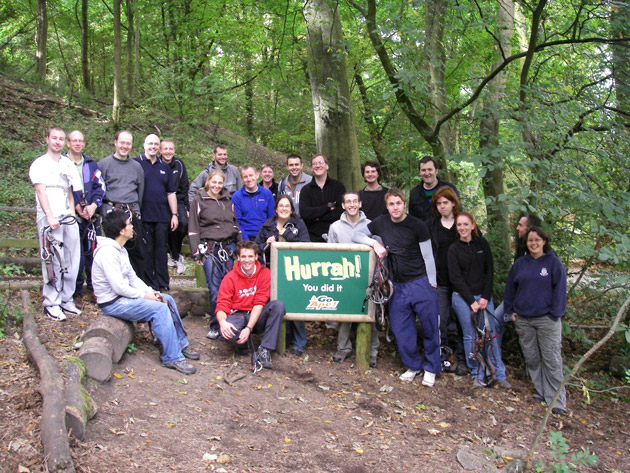 Picture shows the first ‘Nuclear FiRST’ cohort on a team-building day at Go-Ape